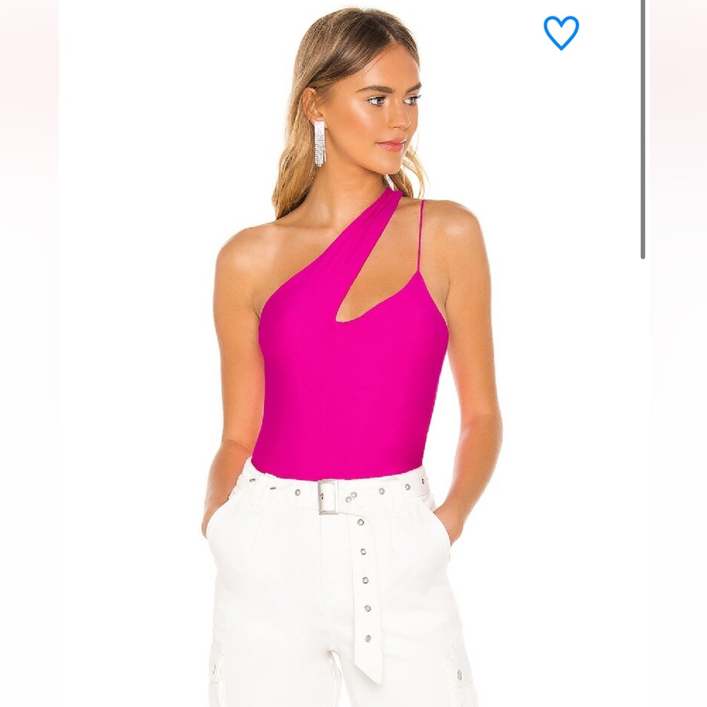 Superdown Olivia Strappy Bodysuit In Bright Magenta SMALL